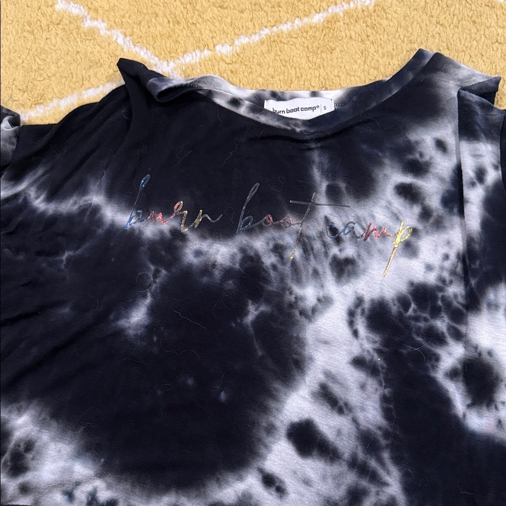 Burn Boot Camp Women's Black Tie-Dye Crop Top